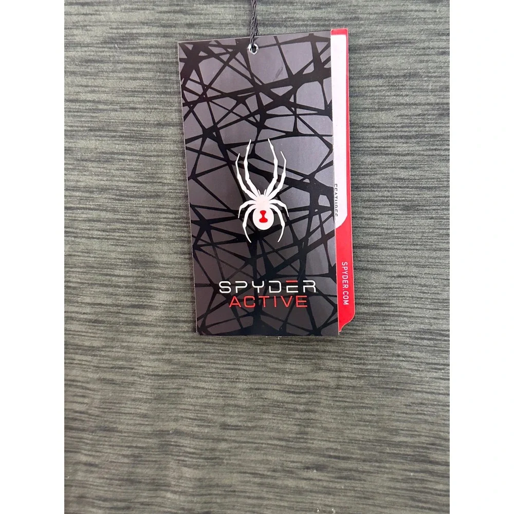 Spyder Active Pullover Hoodie Long‎ Sleeve Athletic Green Heathered Mens Medium